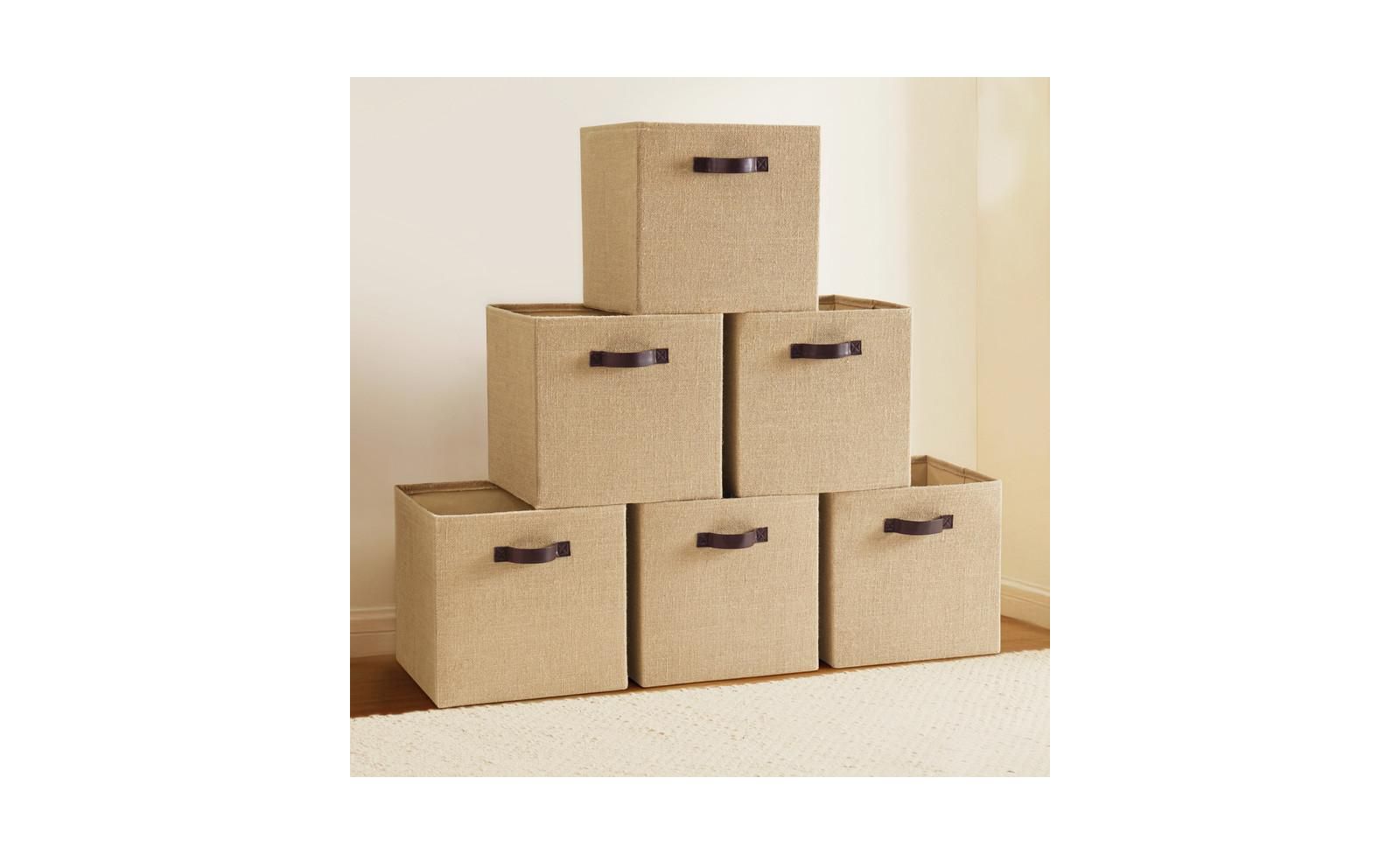 Набор из 6 корзин для хранения Ornavo Home Jute Storage Cube Bin Shelf