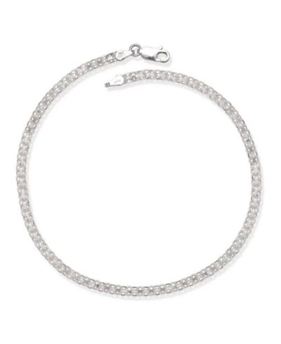 Браслет на щиколотку Curata Jewelry 925 Sterling Silver 10 Inch 3.5mm Bismark Chain