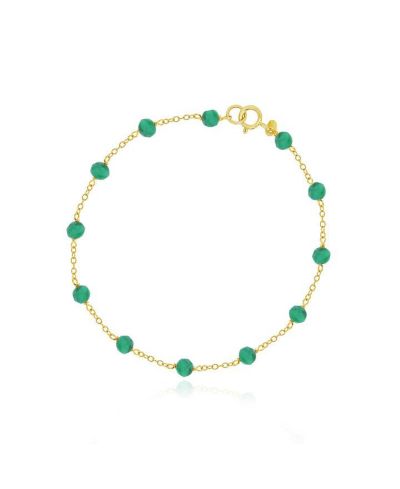 The Lovery Emerald Bead Chain Bracelet 14K