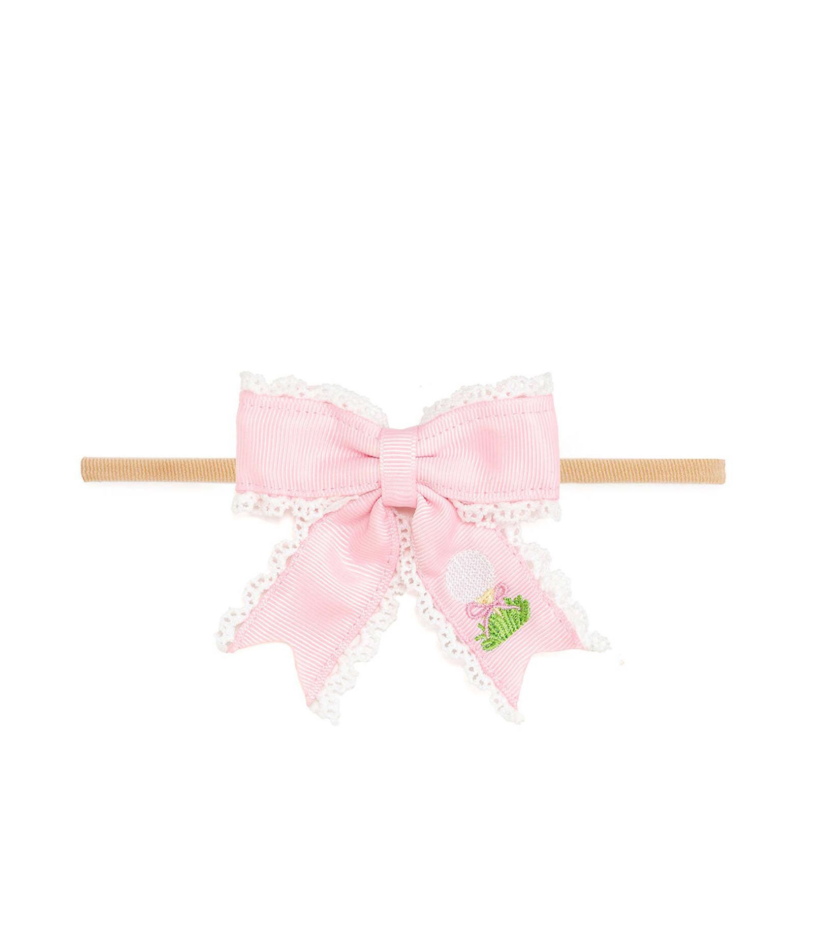 Sweet Wink детская повязка на голову с вышивкой Golf Tee и кружевным бантом