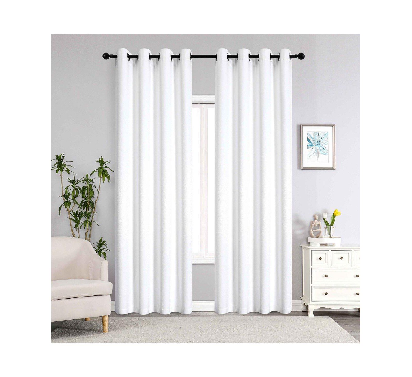 Kate Aurora Costanza 2 Piece Room Darkening Grommet Top Textured Window Curtain Panels