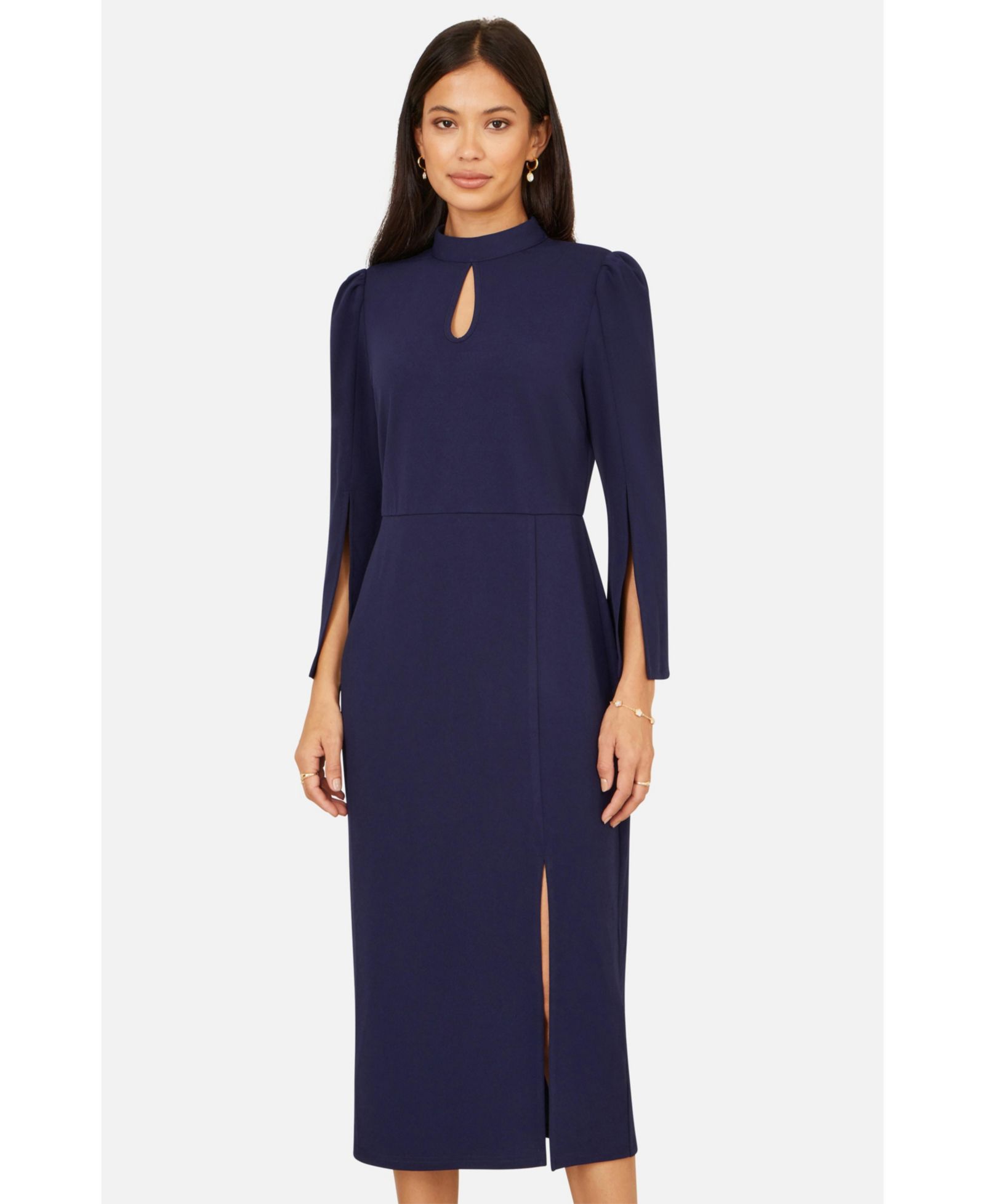Женское платье Yumi Mock Neck Keyhole Tailored Midi Dress