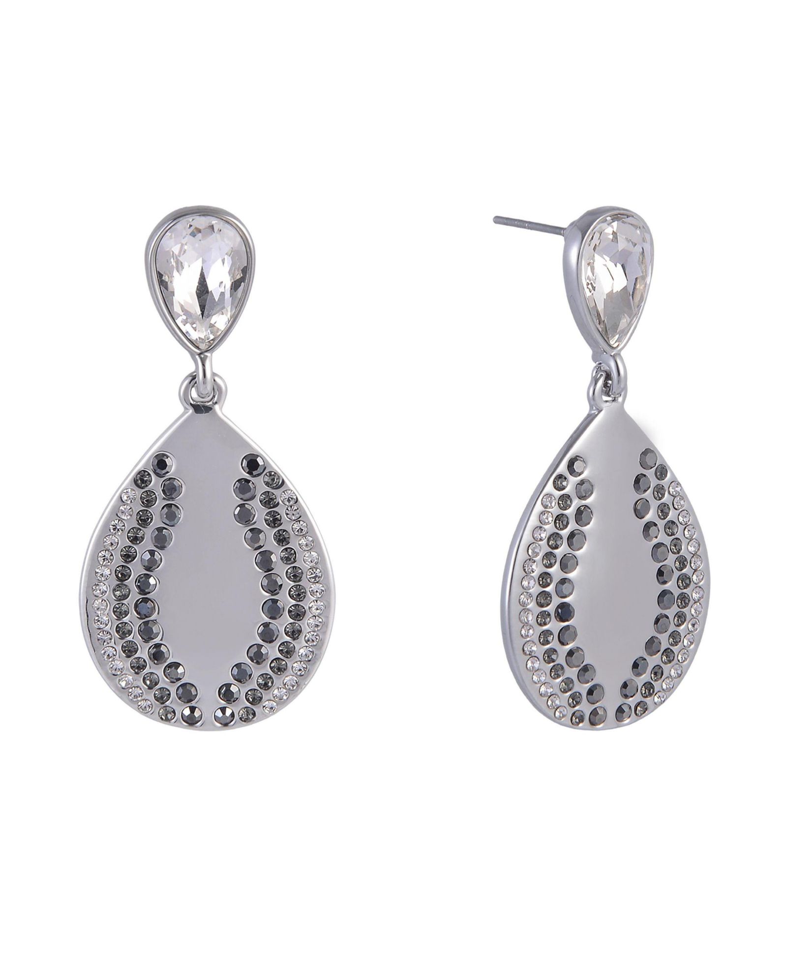 Серьги Laundry by Shelli Segal Silver Tone Teardrop с кристаллами