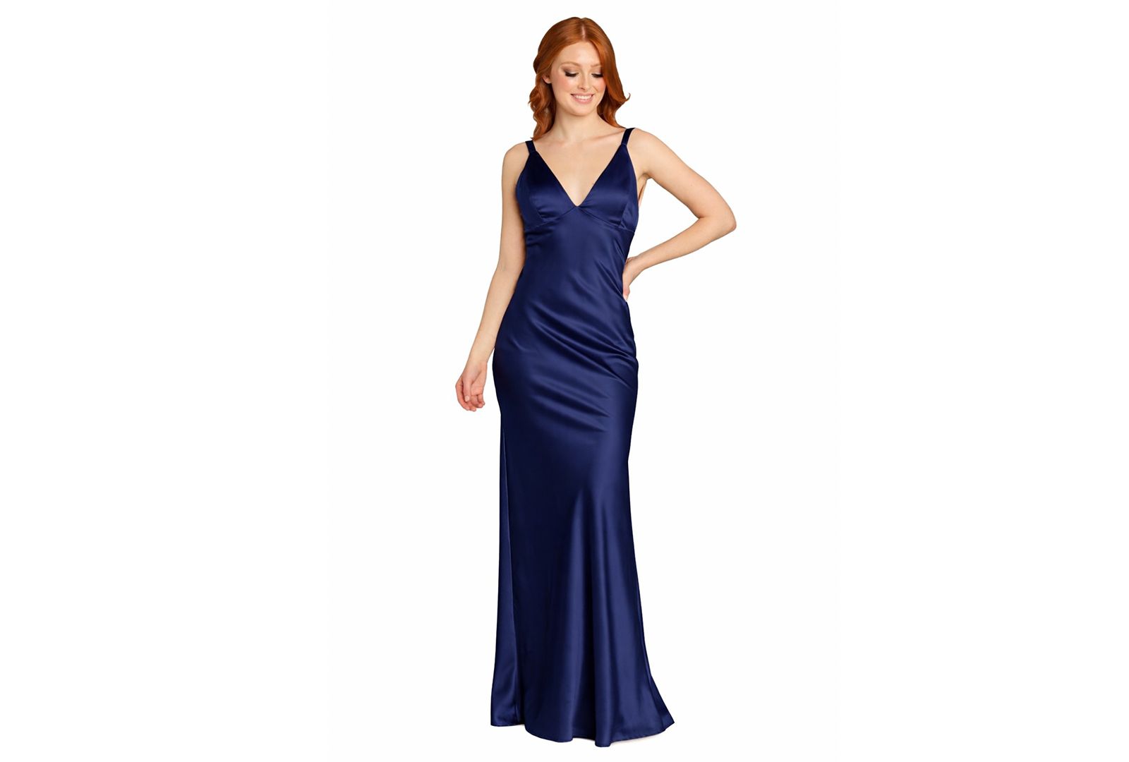 Детское вечернее платье Morgan & Company Juniors' Stretch V-Neck Bar Back Long Gown