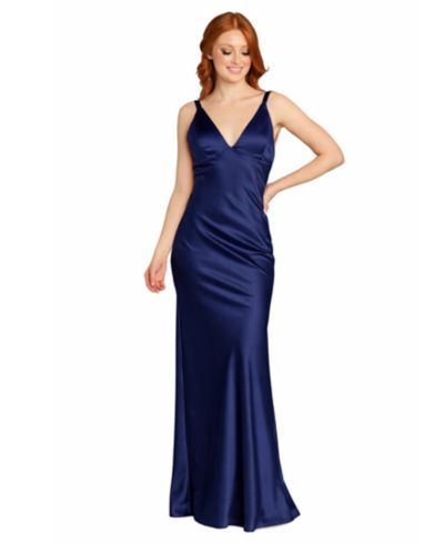 Детское вечернее платье Morgan & Company Juniors' Stretch V-Neck Bar Back Long Gown