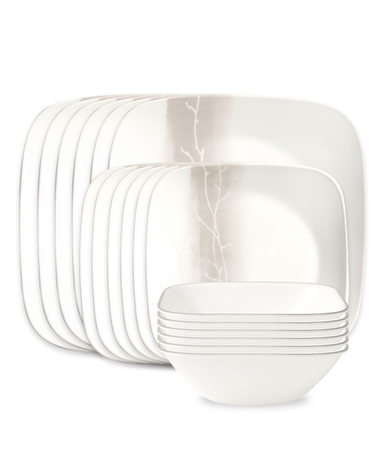 Corelle Vitrelle Studio Square Wandering Grove набор столовой 18-Pc. на 6 персон