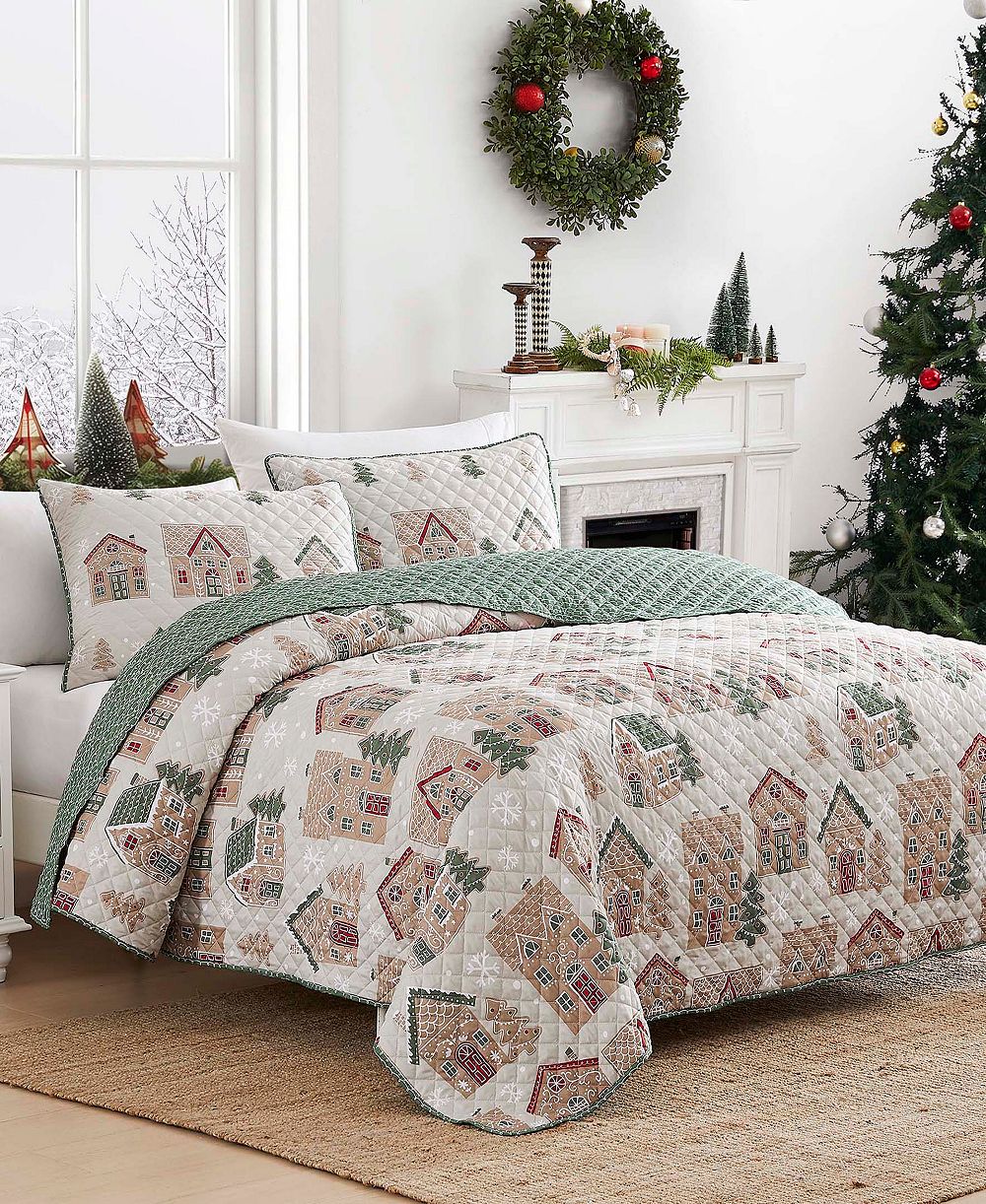Avanti Gingerbread reversible стеганый комплект из 3 предметов, Full/Queen