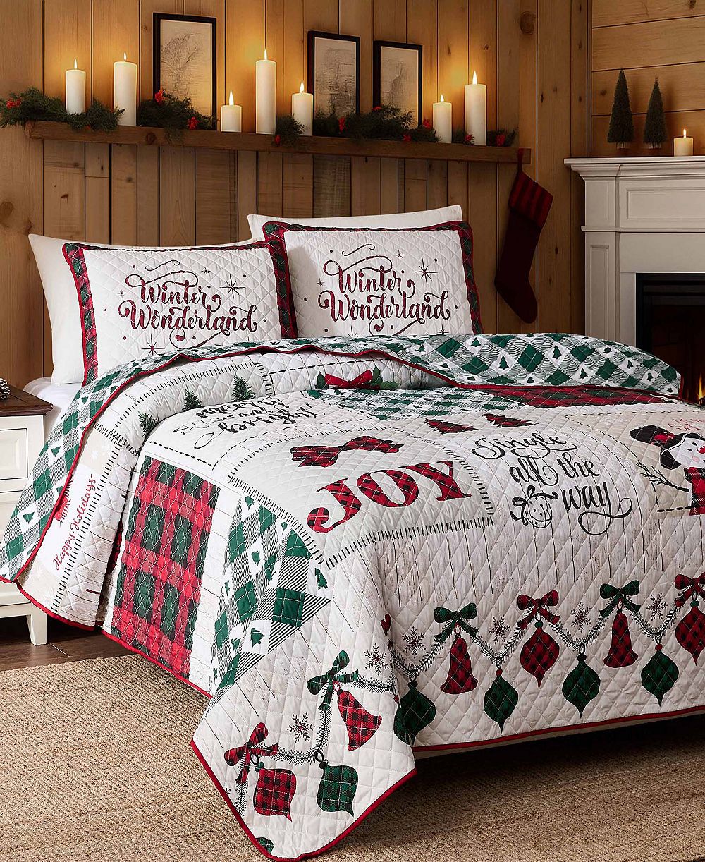 Комплект из 2 предметов Avanti Patchwork Plaid Reversible Quilt, Twin