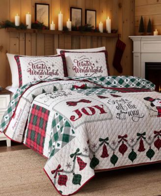 Комплект из 2 предметов Avanti Patchwork Plaid Reversible Quilt, Twin