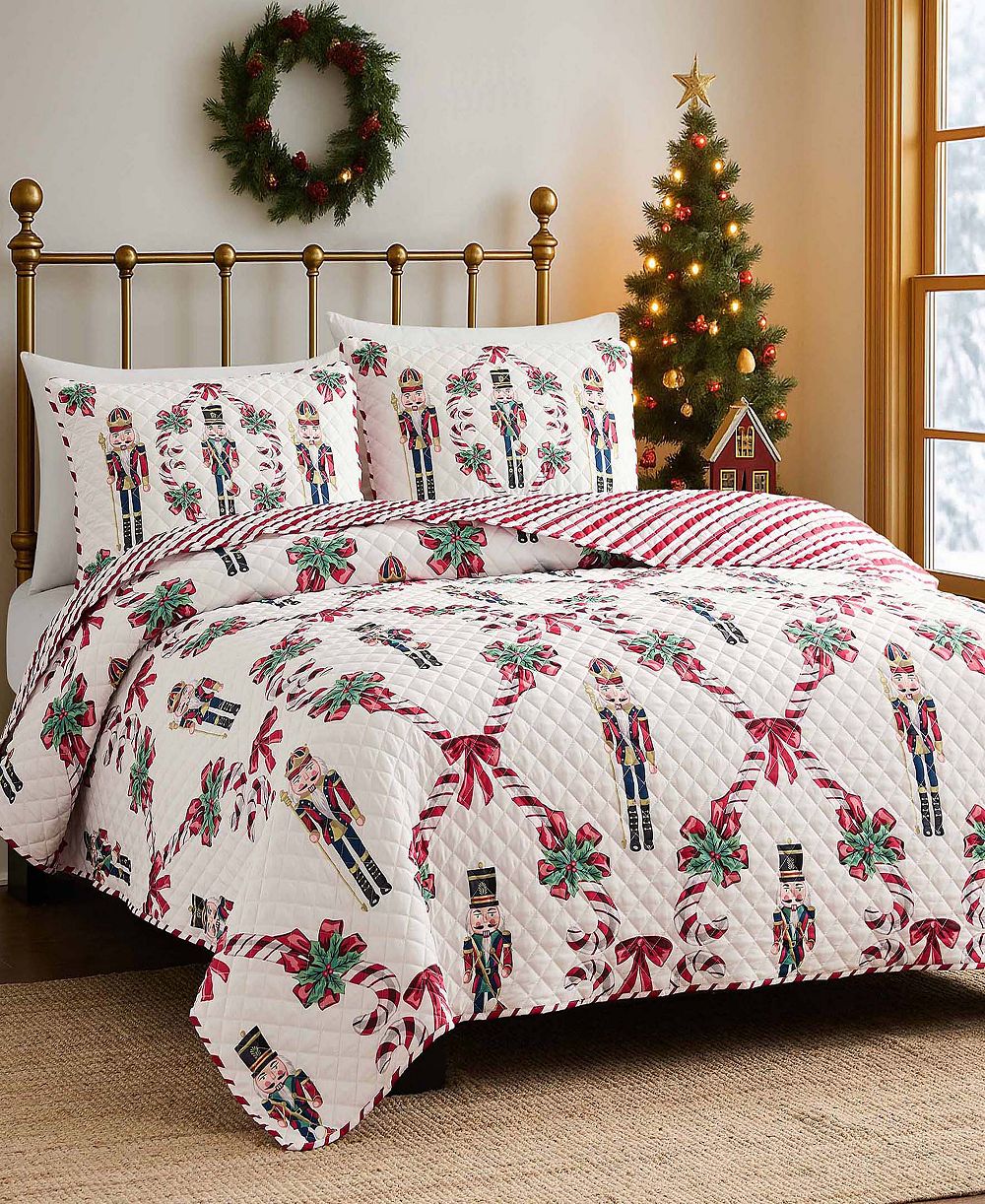 Avanti Nutcracker Reversible 3-Pc. Quilt Set, King