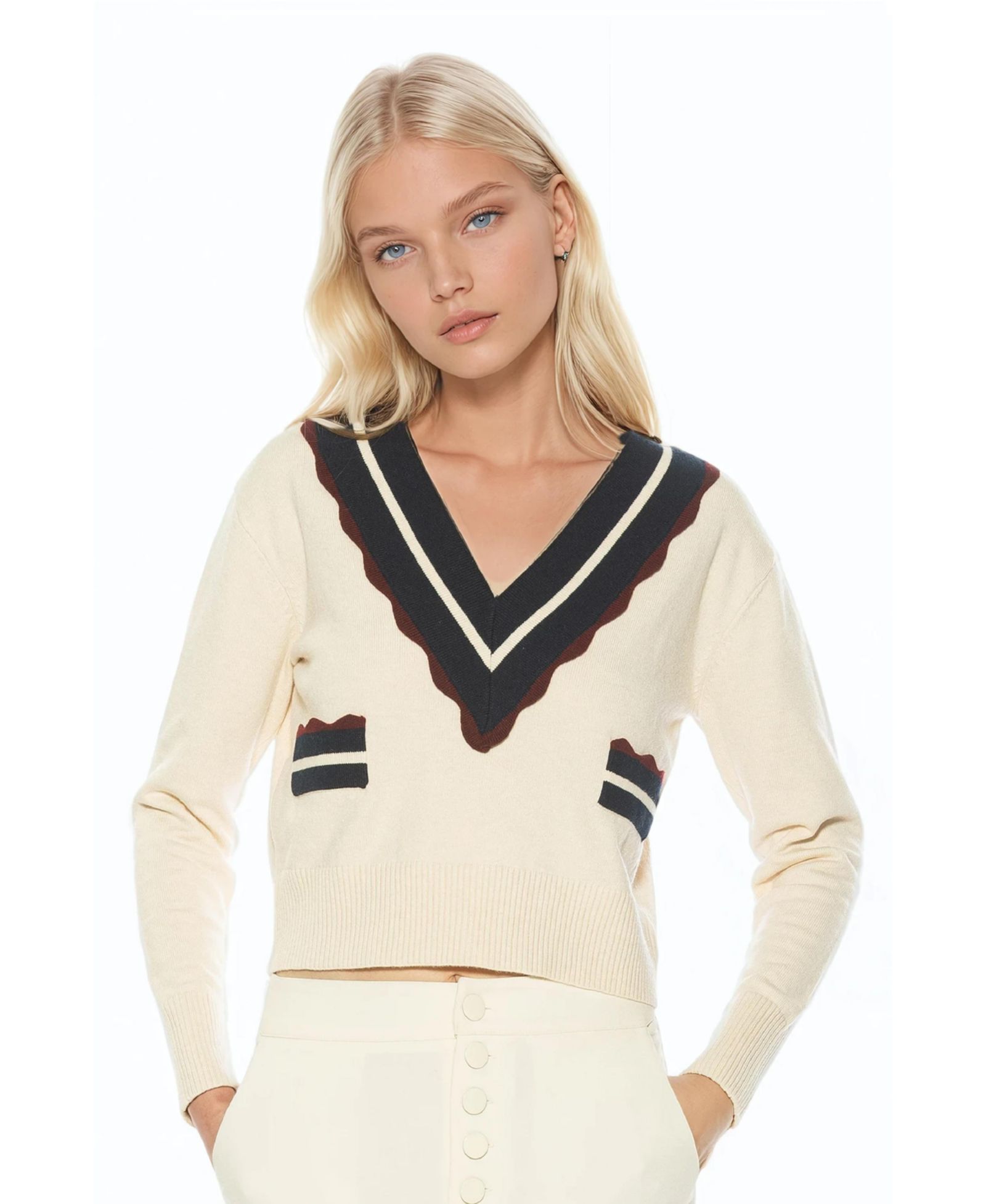 Кардиган Alexia Admor Women's Arden Deep V Contrast Trim