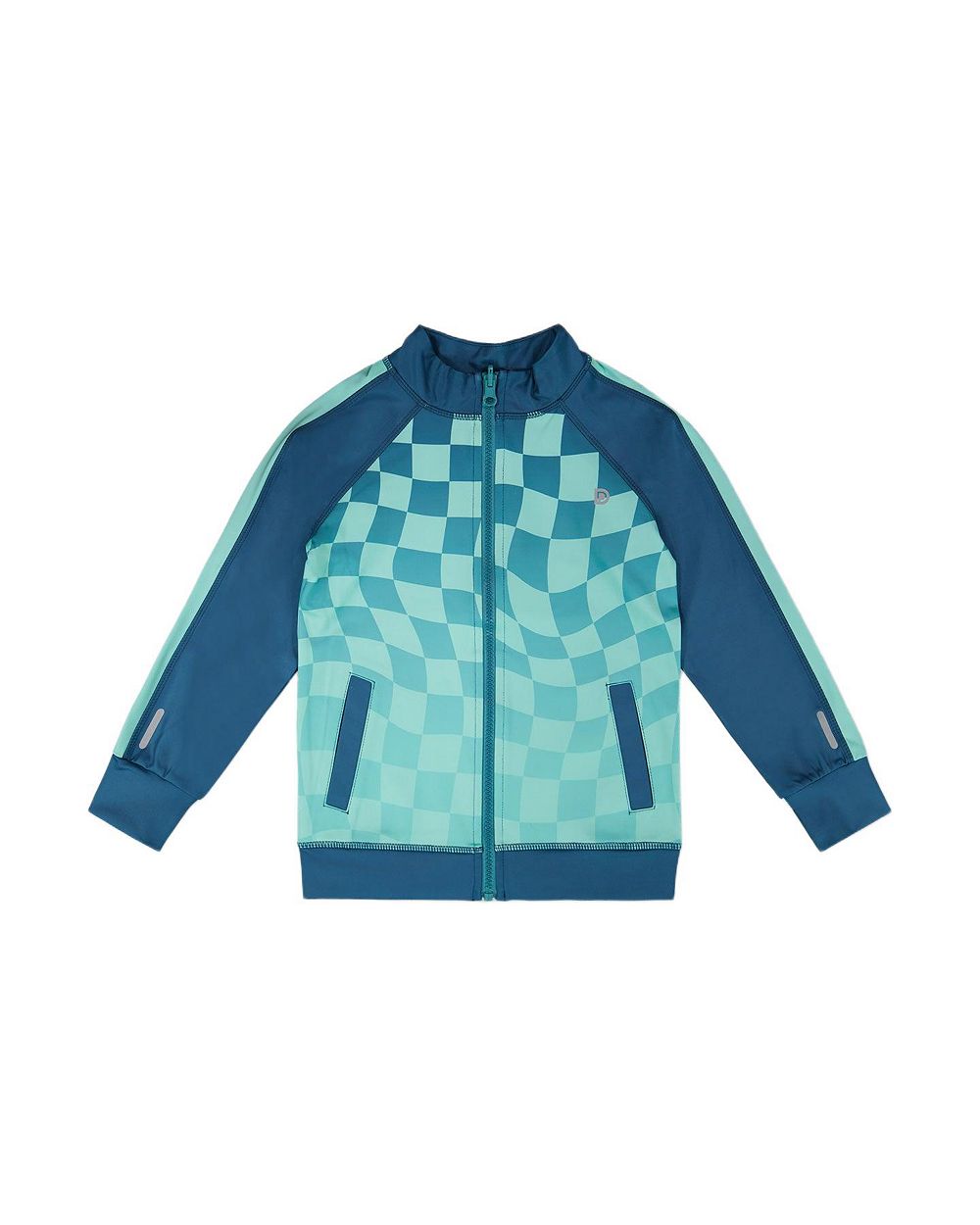 Детский кардиган Deux par Deux Teal Printed Checkerboard Full Zip