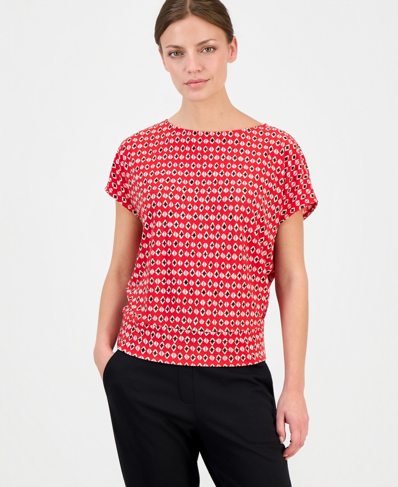 Anne Klein Essentials Petite топ с принтом Boat-Neck