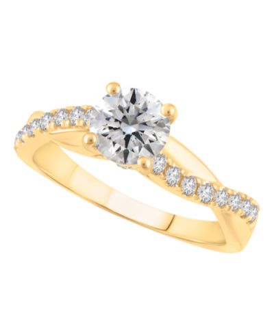 Macy's Certified Lab Grown Diamond Engagement Ring (1-1/4 ct. t.w.) in 14k Gold