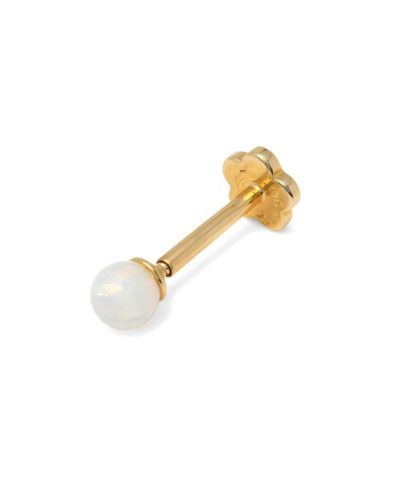 Серьга-лабрет Curata Jewelry из цельного золота 14k, 18G 3mm, с созданным огненным опалом