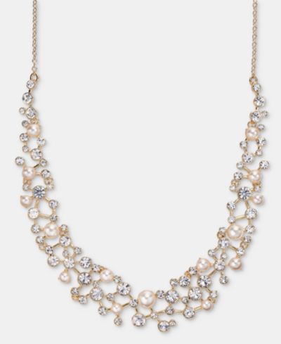 Anne Klein ожерелье с кристаллами и имитацией жемчуга, 16" + 3" extender