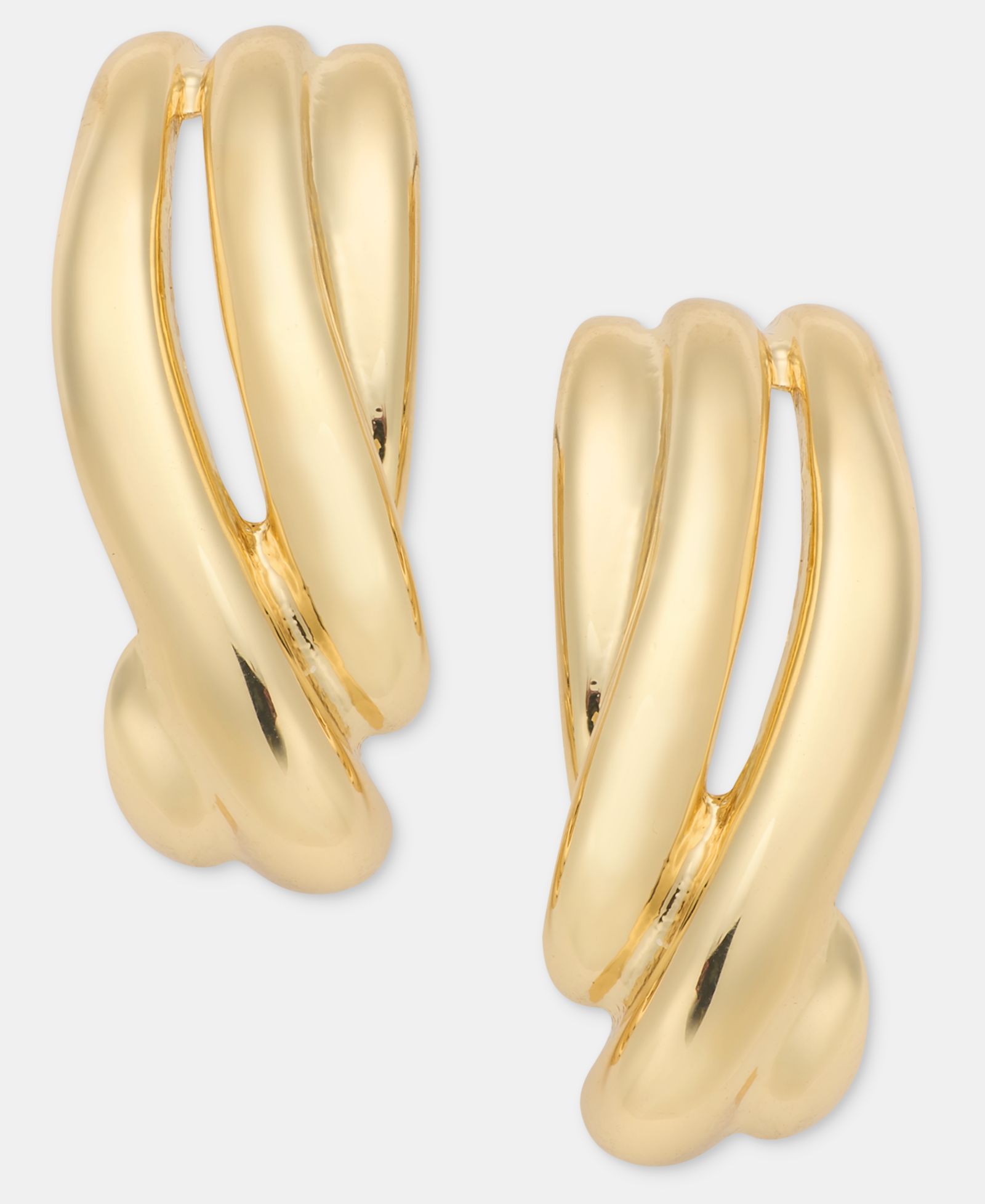 Серьги-кольца Anne Klein Triple-Row Twisted C-Hoop, 1.23"