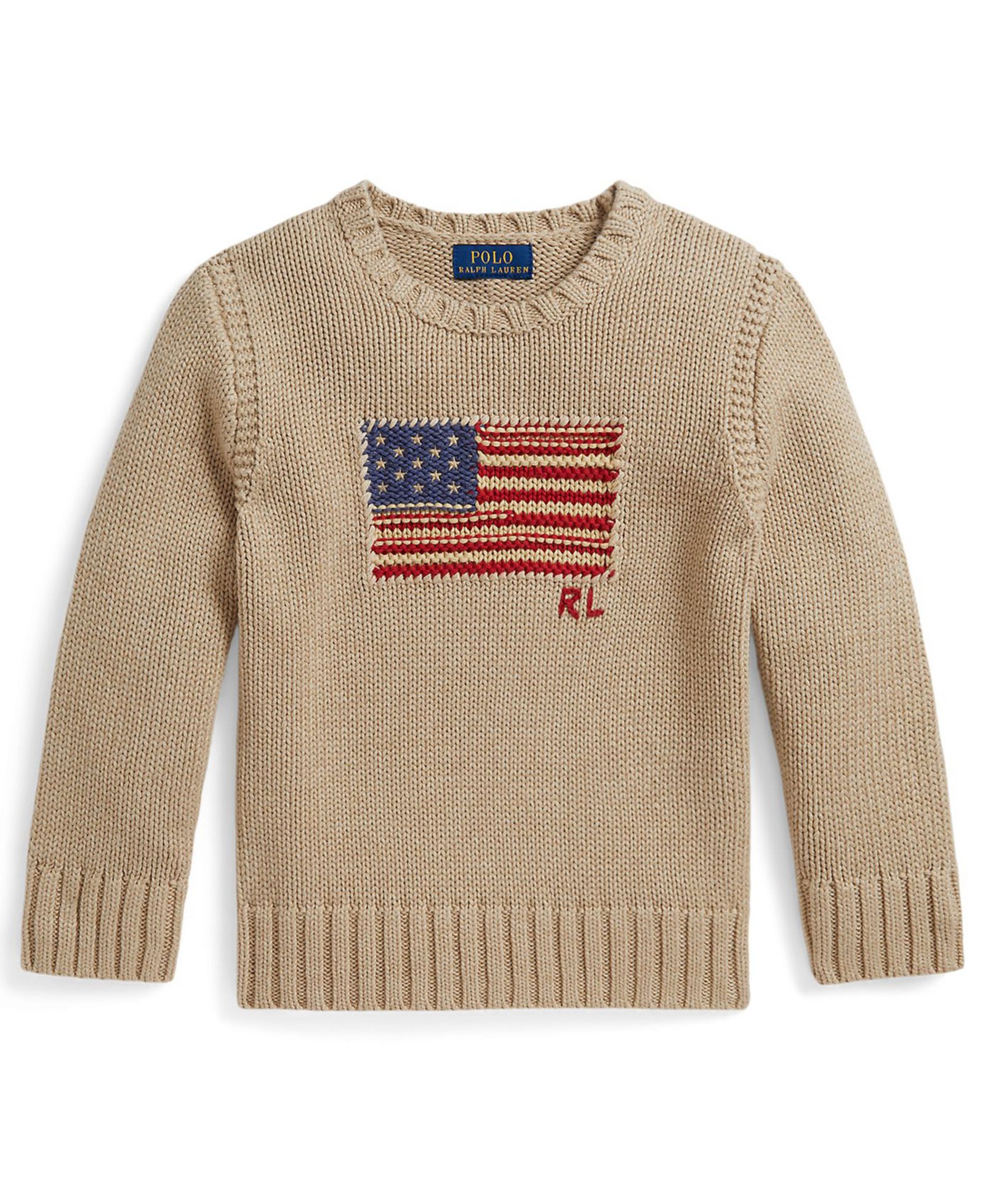 Детский свитер Polo Ralph Lauren с контрастной отделкой Iconic Flag