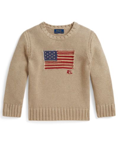 Детский свитер Polo Ralph Lauren с контрастной отделкой Iconic Flag