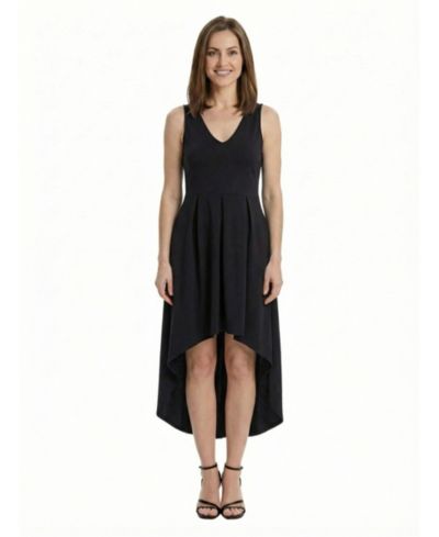 24seven Comfort Apparel Petite Pleated Fit & Flare Pocket Midi Dress