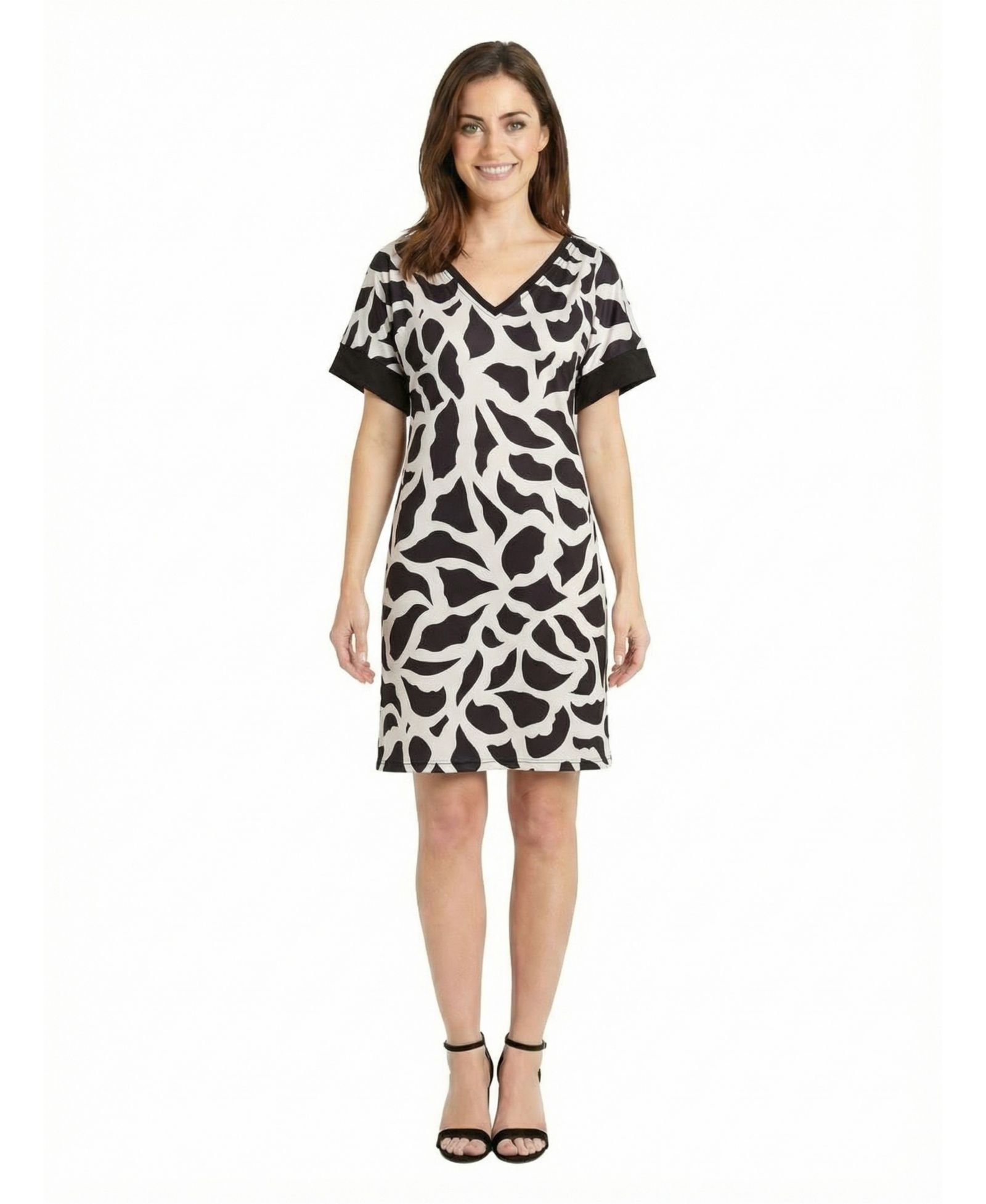 Платье 24seven Comfort Apparel Petite Abstract Print Knee-Length