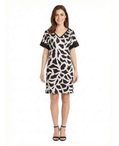 Платье 24seven Comfort Apparel Petite Abstract Print Knee-Length