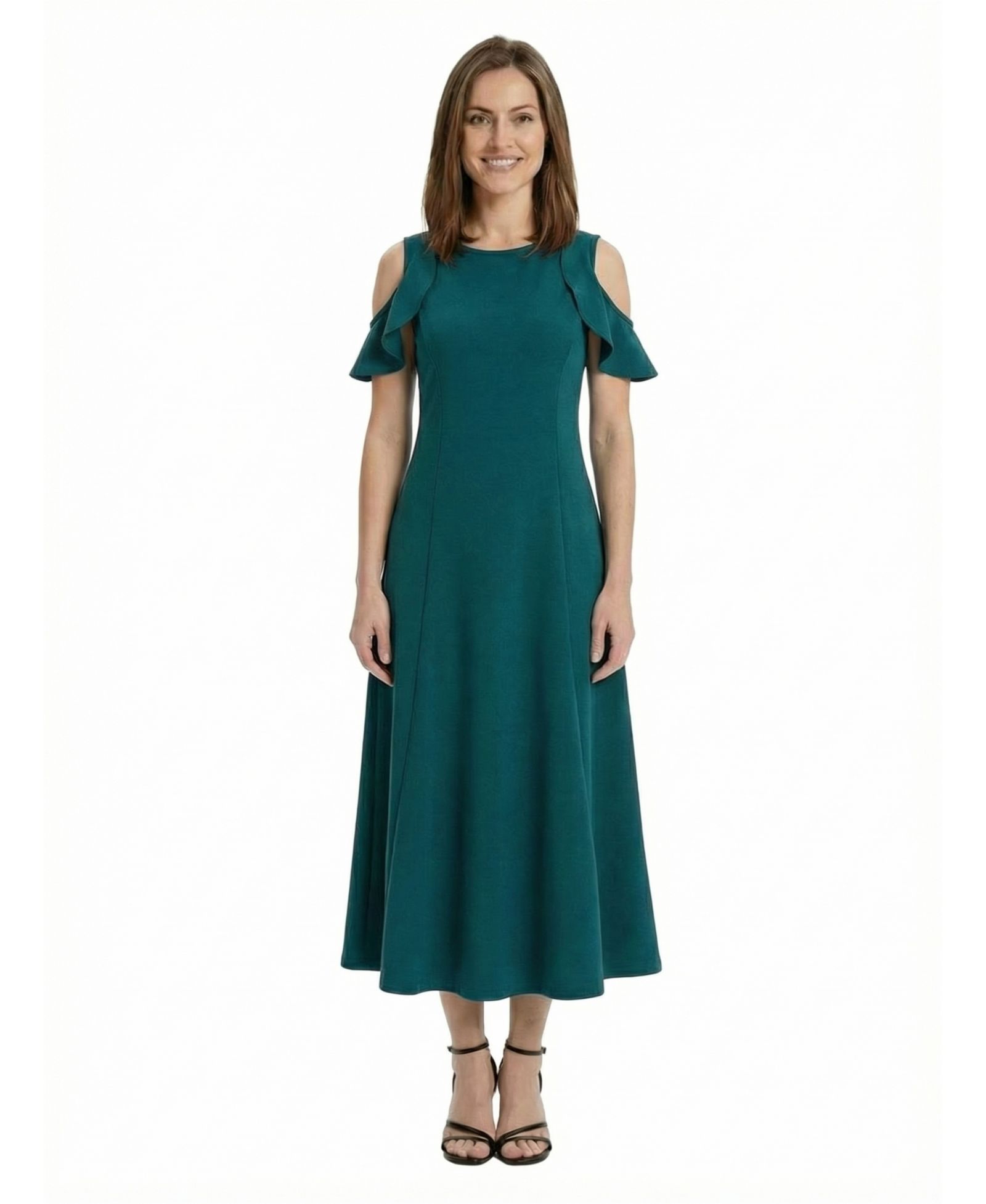 Платье 24seven Comfort Apparel Petite Ruffle-Sleeve Maxi