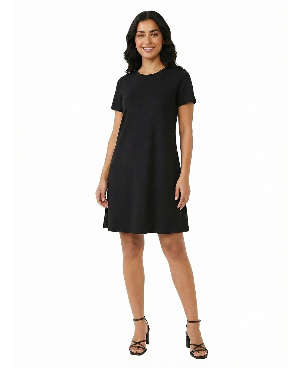 24seven Comfort Apparel Petite Short-Sleeve Shift Dress