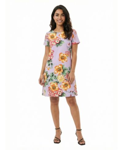 24seven Comfort Apparel Petite цветочное платье с круглым вырезом