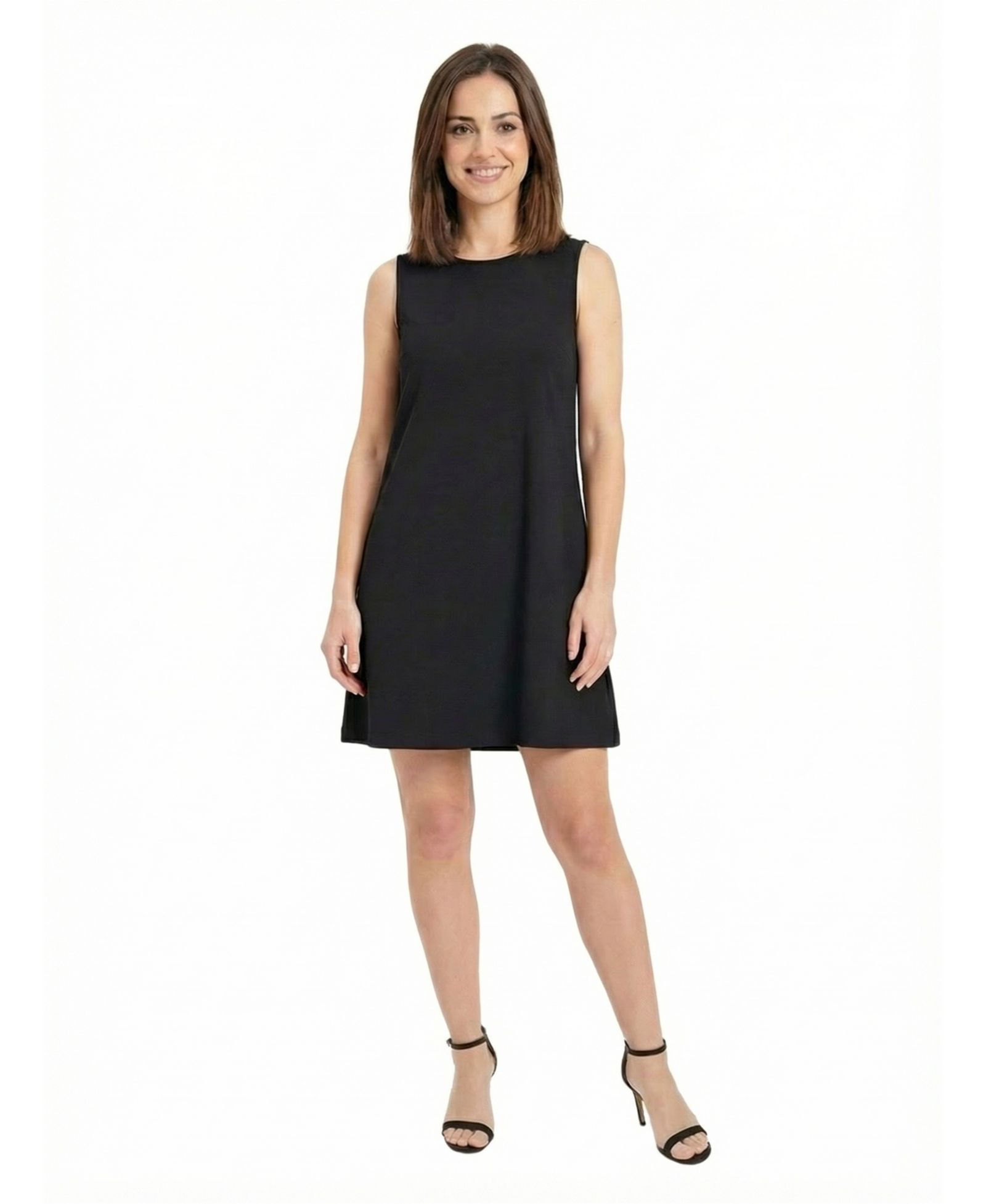 24seven Comfort Apparel Платье мини с круглым вырезом, Petite