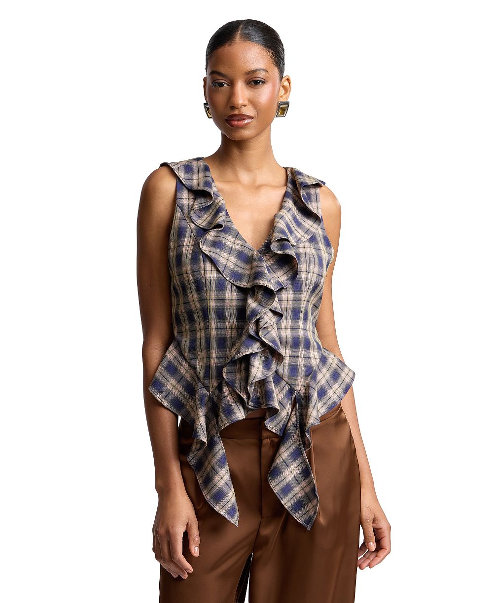 Женский топ Avec Les Filles Sleeveless Ruffle