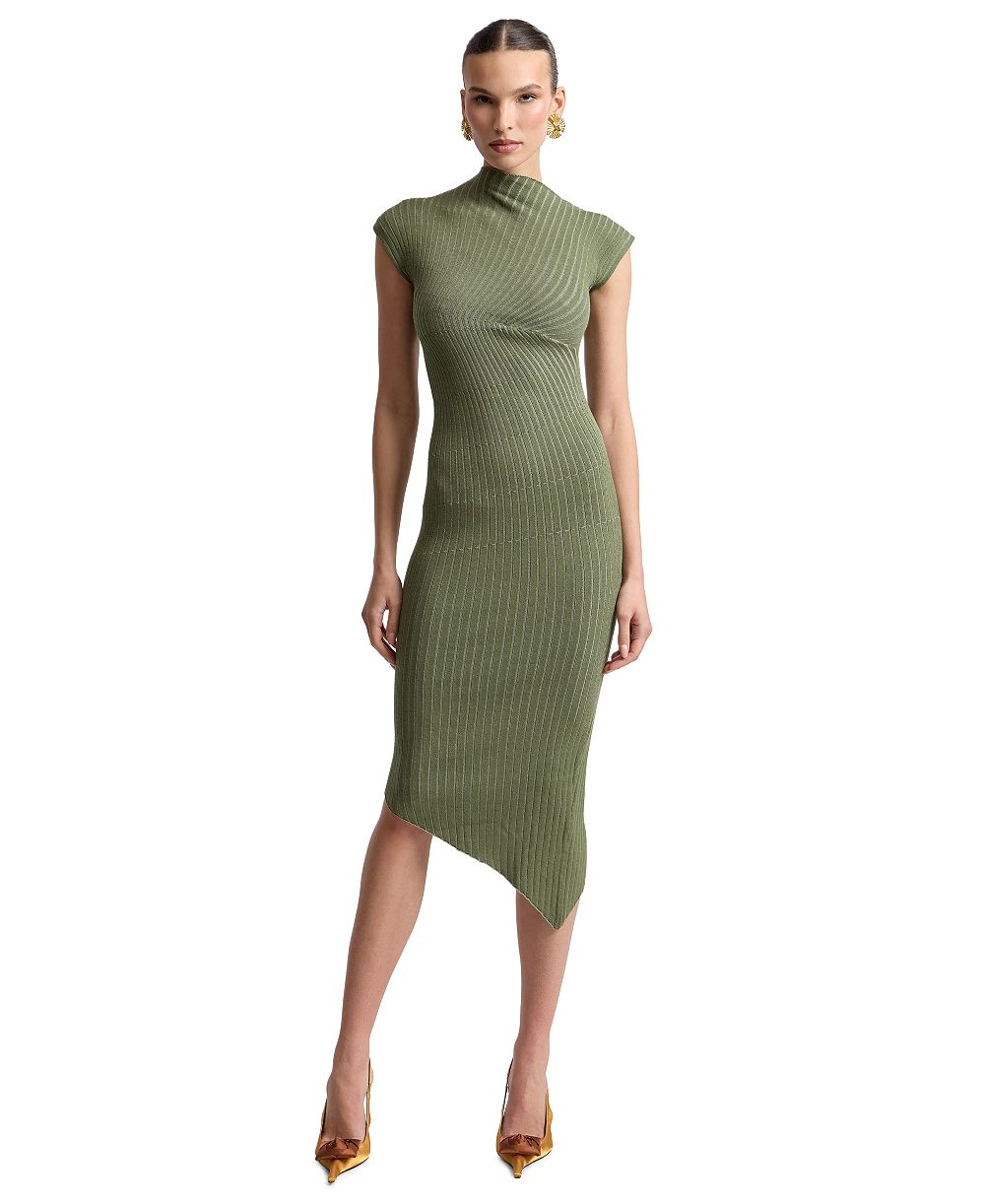 Avec Les Filles Женский Ribbed Sweater Midi Dress