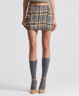 Avec Les Filles Women's Plaid Mini Skort