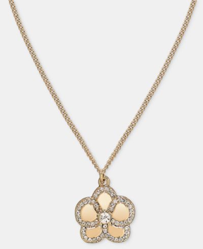 Подвеска KARL LAGERFELD PARIS Gold-Tone Pavé Orchid