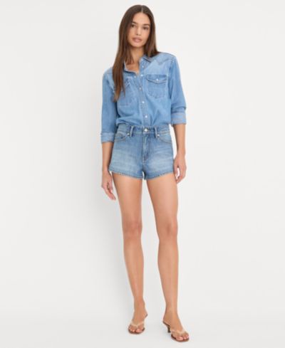 Женние джинсовые шорты Good American Women's Dolly Joleans Mid-Rise Denim Shorts