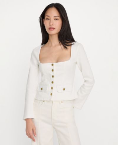 Good American Women's Cropped Square Neck Jacket, Regular & Plus Size