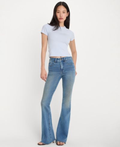 Женские джинсы Good American Women's Flare-Leg Mid-Rise