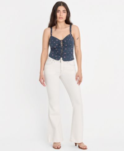 Good American Petite Dolly Joleans Mid-Rise Flared-Leg Jeans