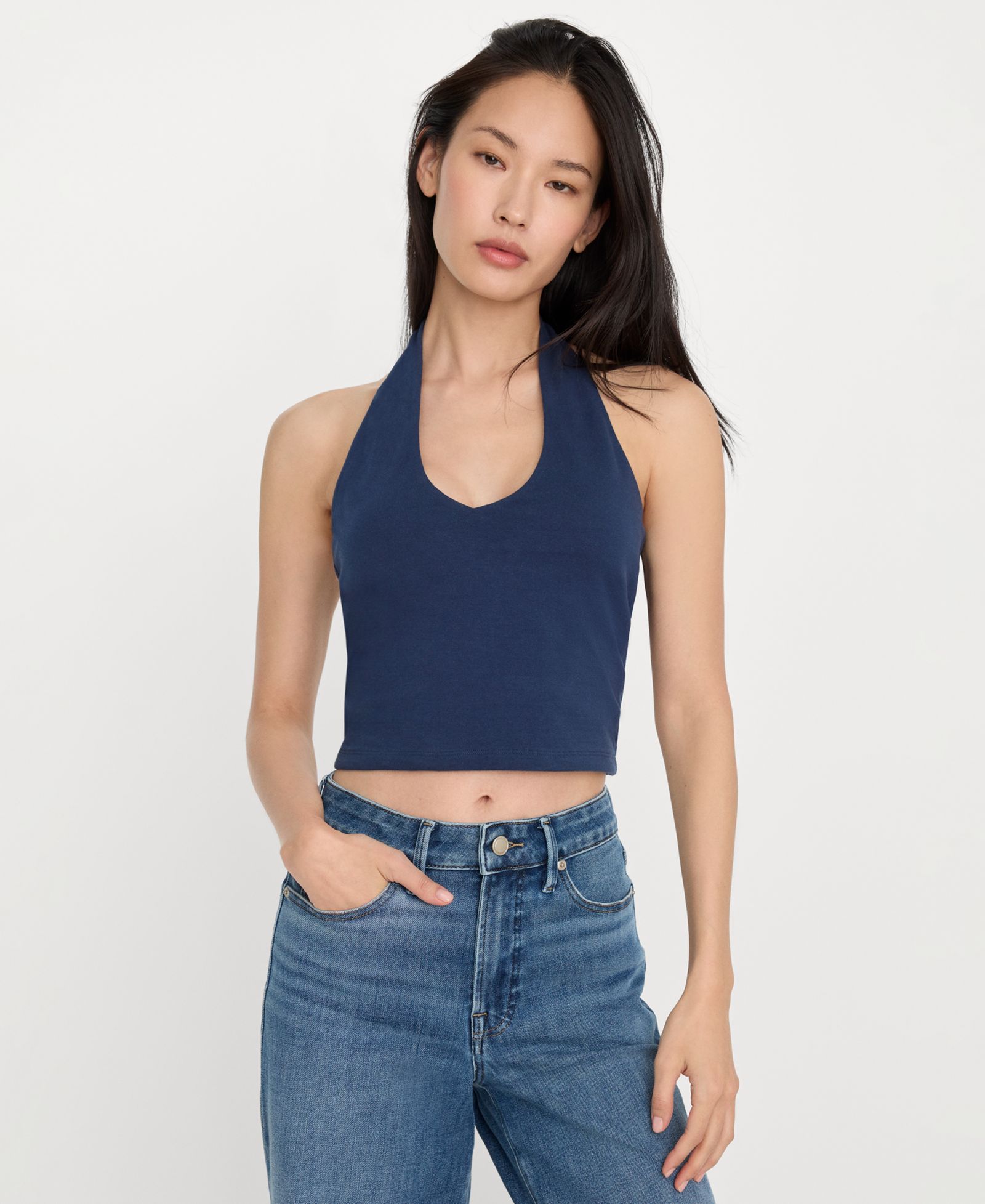 Good American Women's Halter Neck Sleeveless Top