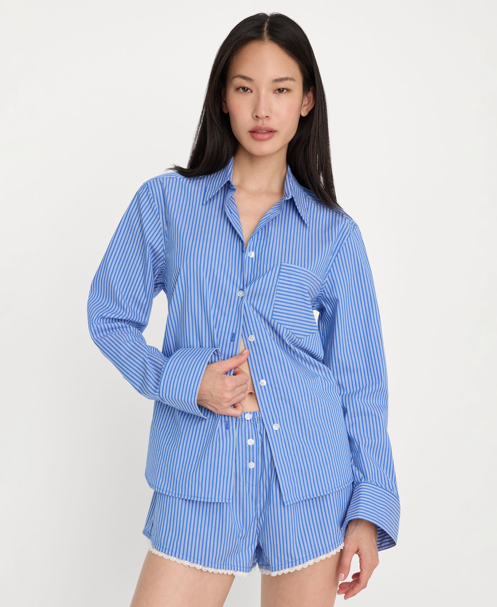 Женская рубашка Good American Classic Long-Sleeve Boxy, Regular & Plus Size
