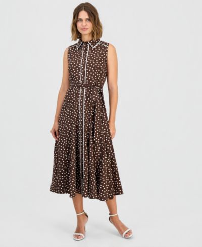 Женское платье-рубашка Anne Klein Petite Sleeveless Godet Shirt-Dress