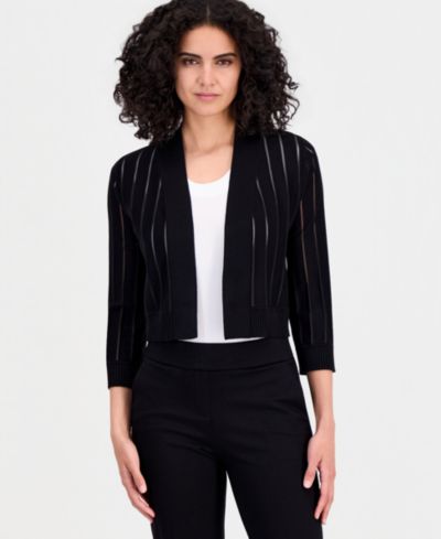 Anne Klein Petite кардиган с прозрачными полосками, 3/4 рукав