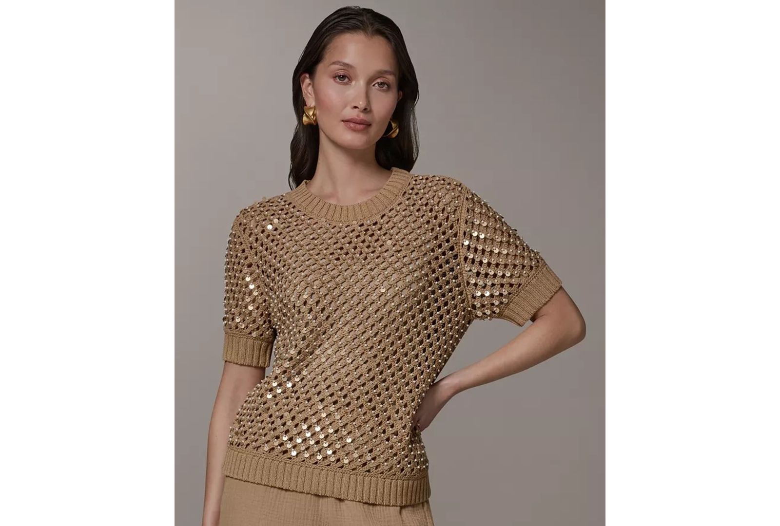 Donna Karan Weekend Women's Needle Stitch Crewneck Sweater