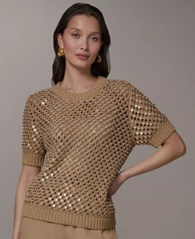 Donna Karan Weekend Women's Needle Stitch Crewneck Sweater