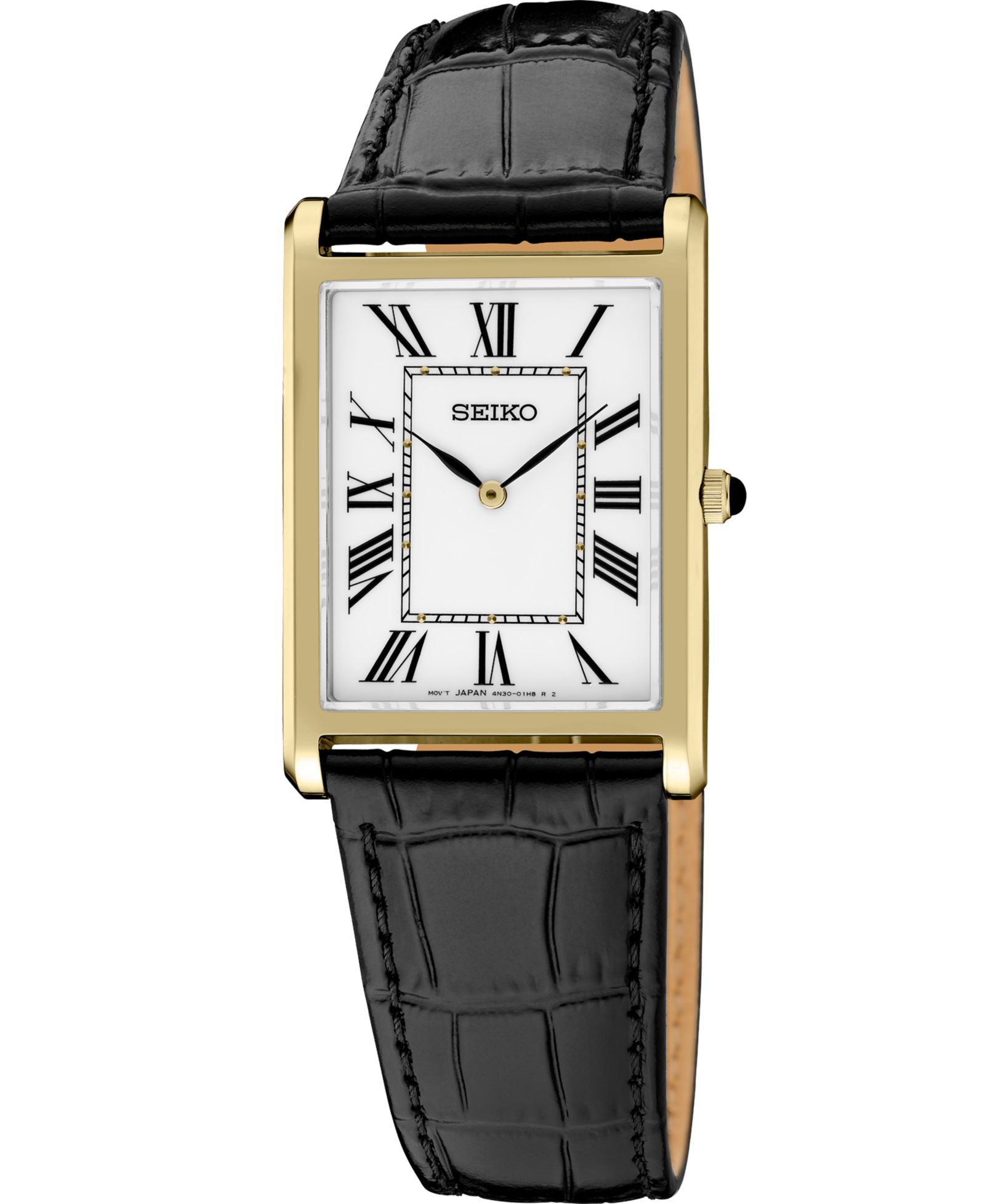 Мужские часы Seiko Gold Leather Strap, 27.2mm