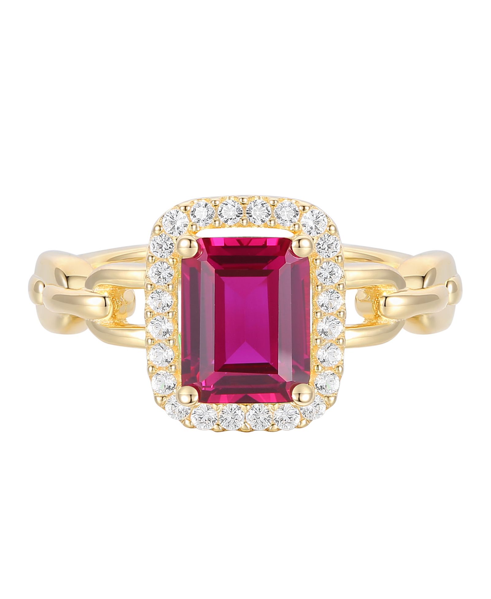 Кольцо Macy's Amethyst and Lab Grown White Sapphire в 14k Gold Over Sterling Silver