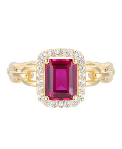 Кольцо Macy's Amethyst and Lab Grown White Sapphire в 14k Gold Over Sterling Silver
