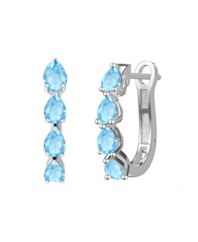 Серьги с выращенным изумрудом 1 ct. t.w. в Sterling Silver
