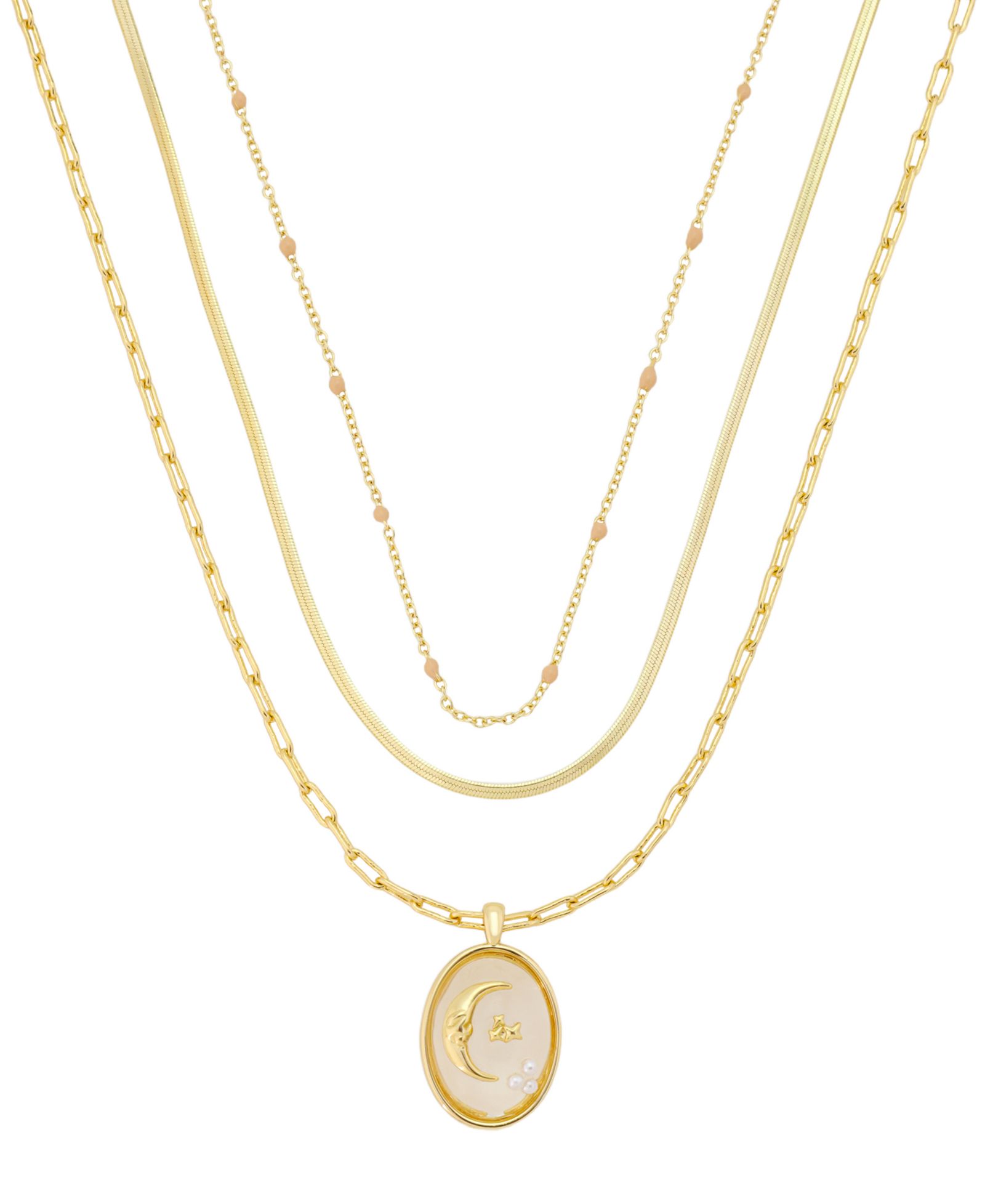 Unwritten Celestial Moon Trio Necklace Set