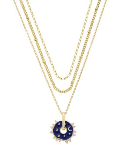 Unwritten Cubic Zirconia Celestial Pendant Trio Necklace Set